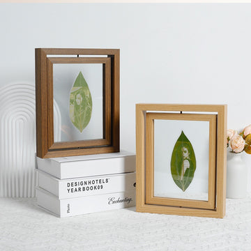 Rotating Photo Frame Custom Leaf Carving Photos